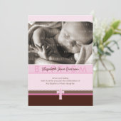 PHOTO CHRISTENING INVITES :: pure 2 P Einladung (Stehend Vorderseite)