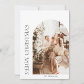Photo Christmas Card | Arched Photo Holiday Card Einladung (Vorderseite)