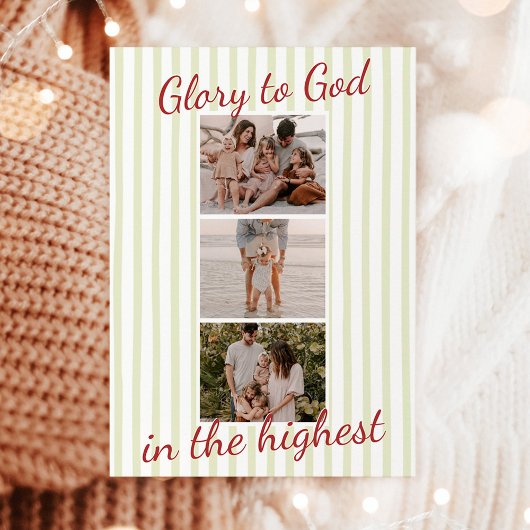 Photo Christmas Cards, Glory to God Religious Card Einladung