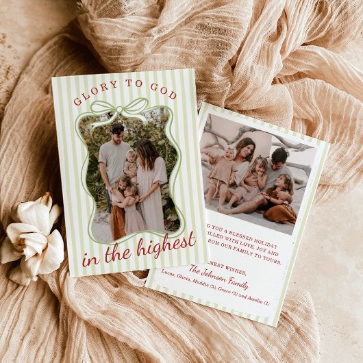 Photo Christmas Cards, Glory to God Religious Card Einladung