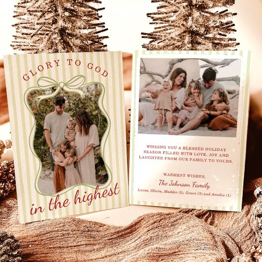 Photo Christmas Cards, Glory to God Religious Card Einladung