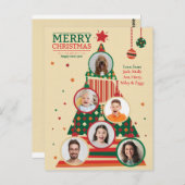 Photo Christmas Tree Ornament Card Postkarte (Vorne/Hinten)