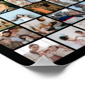 Photo Collage 100 Pictures Square Grid Poster (Ecke)