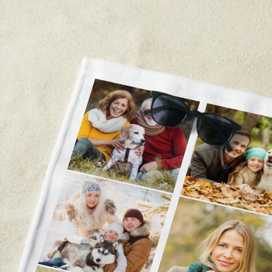 Photo Collage 19 Picture White Family Reunion Strandtuch (Beispiel)