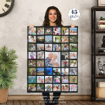 Photo Collage 45 Pics Editable Color Personalized Fleecedecke<br><div class="desc">Create your own custom, personalized photo memory fleece blanket utilizing this easy-to-upload photo collage template with 45 square pictures. Commemorate a special occasion like an anniversary, birthday, graduation, retirement, etc., celebrate a holiday, comfort someone with a memorial remembrance tribute keepsake or for a meaningful, memorable photo gift for anyone to...</div>