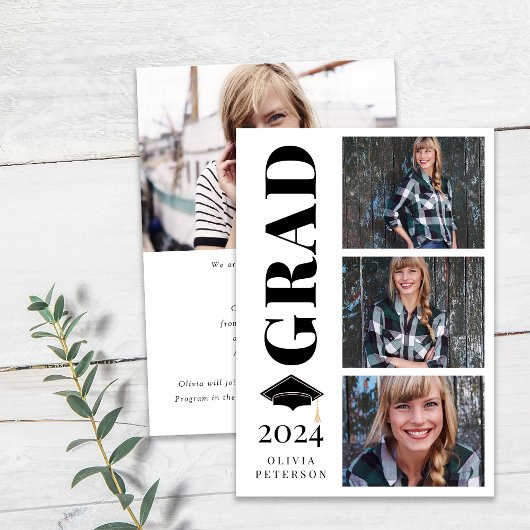 Photo Collage Class of 2024 Graduation Ankündigung