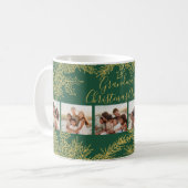 Photo Collage Custom Elegant Grandma's Christmas Kaffeetasse (Vorderseite Links)