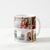 Photo Collage Family Name Modern Kaffeetasse (VorderseiteRechts)