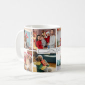 Photo Collage Family Name Modern Kaffeetasse (Vorderseite Links)