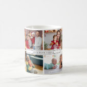 Photo Collage Family Name Modern Kaffeetasse (Mittel)