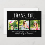 Photo Collage Graduation Thank You Postcards Postkarte (Vorne/Hinten)