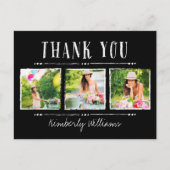 Photo Collage Graduation Thank You Postcards Postkarte (Vorderseite)