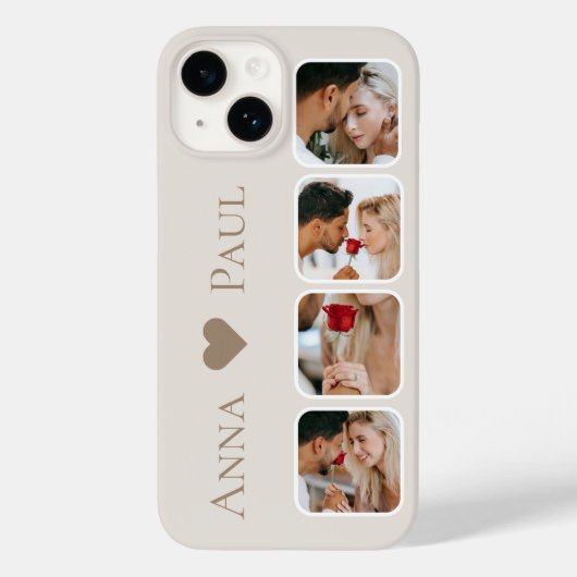 Photo Collage iPhone Case with For Couple and Best (Rückseite)