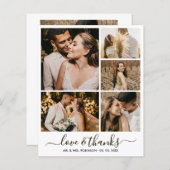 Photo Collage Love and Thanks Wedding Thank You (Vorne/Hinten)