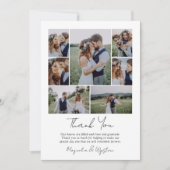 Photo Collage Minimalist Wedding Dankeskarte (Vorderseite)