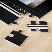 Photo Collage Modern Black Happy Birthday Puzzle (Seite)