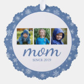 Photo Collage Mom Christmas Ornament Card Karte (Rückseite)