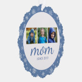 Photo Collage Mom Christmas Ornament Card Karte (Rechts)