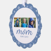 Photo Collage Mom Christmas Ornament Card Karte (Links)