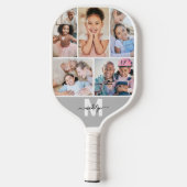Photo Collage Monogram Picture Pickleball Schläger (Rückseite)