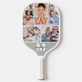 Photo Collage Monogram Picture Pickleball Schläger
