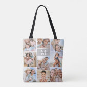 Photo Collage Monogram Picture Tasche (Rückseite)