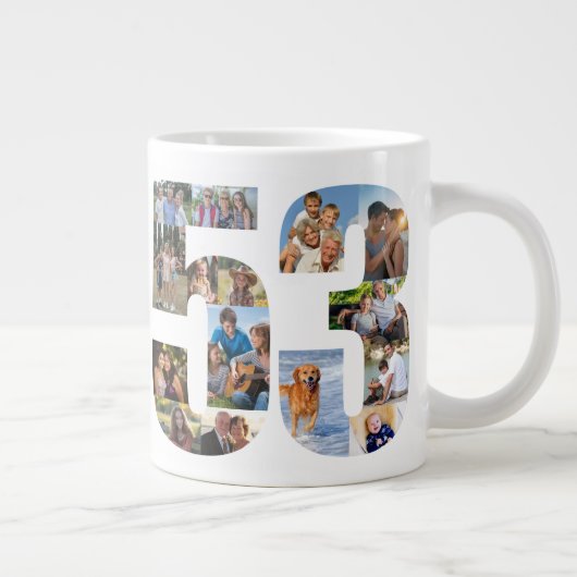 Photo Collage Number 53 - 53rd Birthday Jumbo-Tasse (Rechts)