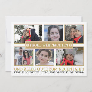 Photo collage of six photos FROHE WEIHNACHTEN