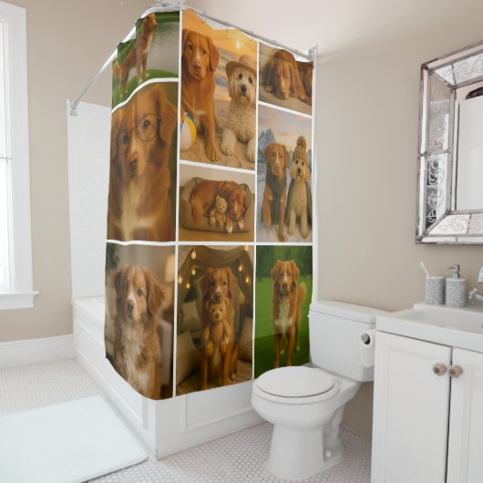 Photo Collage Personalized 9 Photo Template Duschvorhang (Beispiel)