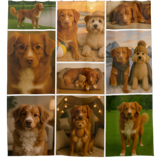 Photo Collage Personalized 9 Photo Template Duschvorhang (Vorderseite)