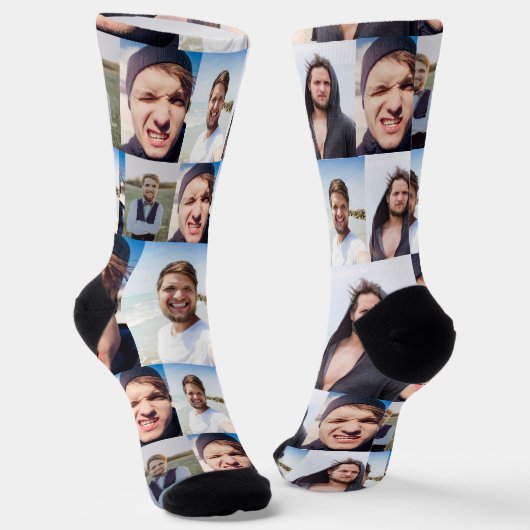 Photo Collage Put Your Face On Socken (Gewinkelt)