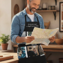 Photo Collage Travel Memory Black Cooking Apron Schürze