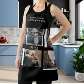 Photo Collage Travel Memory Black Cooking Apron Schürze