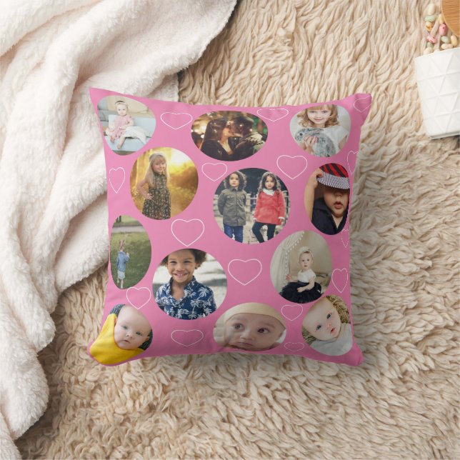 Photo Collage Unique Heart and Circle Template Kissen (Decke)