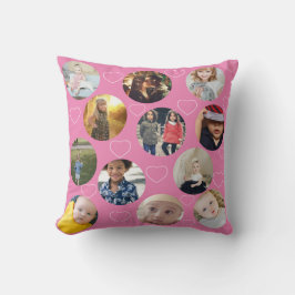 Photo Collage Unique Heart and Circle Template Kissen