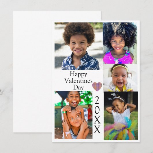 Photo Collage Valentines Heart Custom Year (Vorne/Hinten)