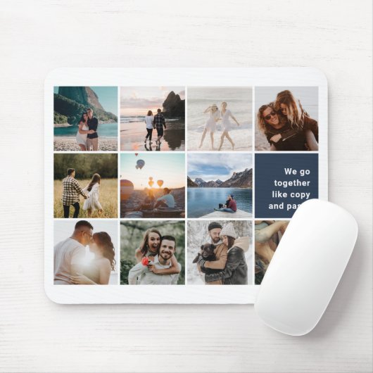 Photo Collage We Go Together Like Copy Paste Mousepad (Mit Mouse)