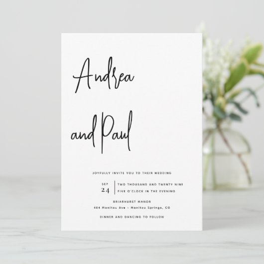 Photo Collage Wedding | Qr Code Invitations Einladung (Stehend Vorderseite)