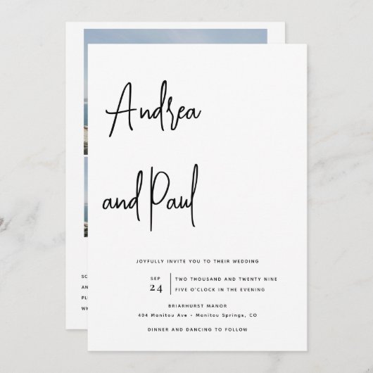 Photo Collage Wedding | Qr Code Invitations Einladung (Vorne/Hinten)