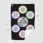 Photo Collage with Custom Text Golfhandtuch (Insitu)