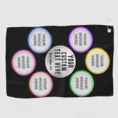Photo Collage with Custom Text Golfhandtuch (Horizontal)