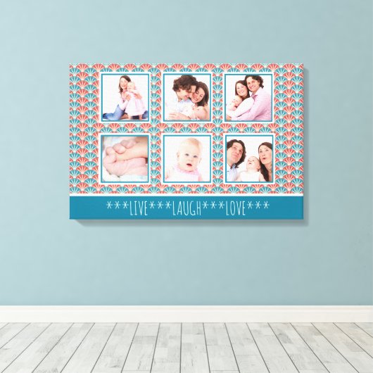 Photo Collage with Decorative Fan Pattern Leinwanddruck (Insitu (Holzboden))