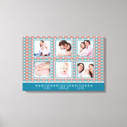 Photo Collage with Decorative Fan Pattern Leinwanddruck (Vorderseite)