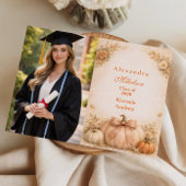 Photo Coquette Bow Pumpkin Fall Graduation Ankündigung
