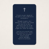 Photo Cross In Loving Memory Funeral Prayer Card (Rückseite)