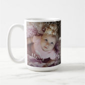 Photo Customized Christmas Silver Dots Frame Kaffeetasse (Links)