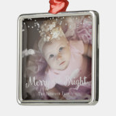 Photo Customized Christmas Silver Dots Frame Ornament Aus Metall (Links)