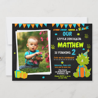 Photo Dinosaur birthday invitation - Dino party Einladung