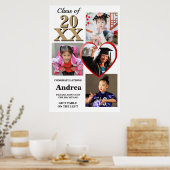 Photo Display Through The Years Graduation Party Poster (Küche)