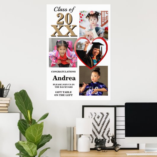 Photo Display Through The Years Graduation Party Poster (Heimbüro)